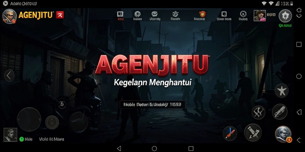Tampilan gameplay AGENJITU dengan elemen horor yang mencekam.
