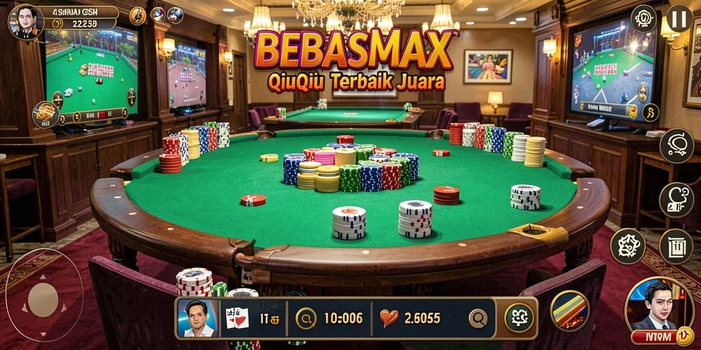 Tampilan screenshot utama BEBASMAX dengan gameplay QiuQiu yang menarik.