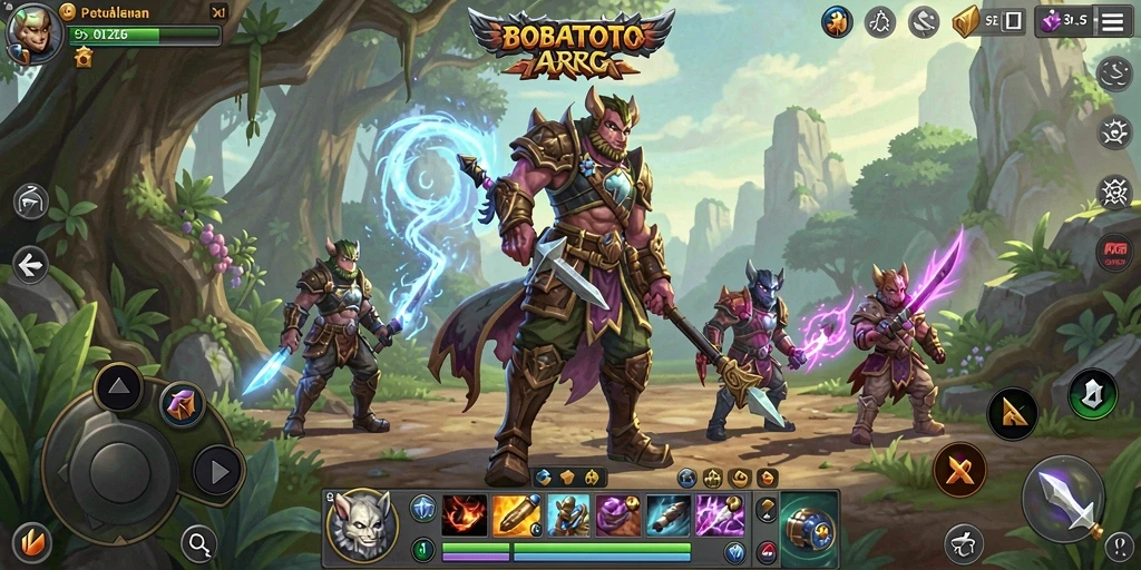 Screenshot memperlihatkan aksi seru dalam <strong>BOBATOTO</strong> dengan pertarungan karakter.
