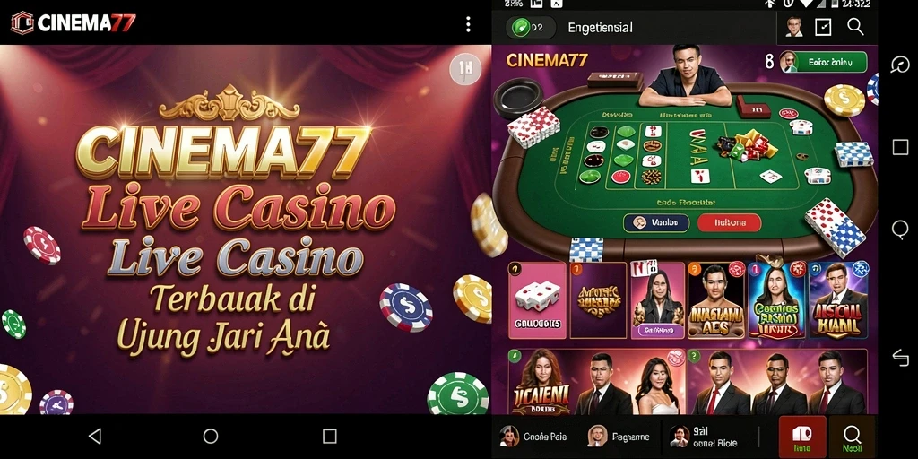 Tampilan gamplay Live Casino yang mendebarkan di CINEMA77.