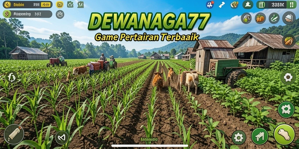 Screenshot utama DEWANAGA77 menampilkan panorama pertanian yang indah dengan tanaman subur.
