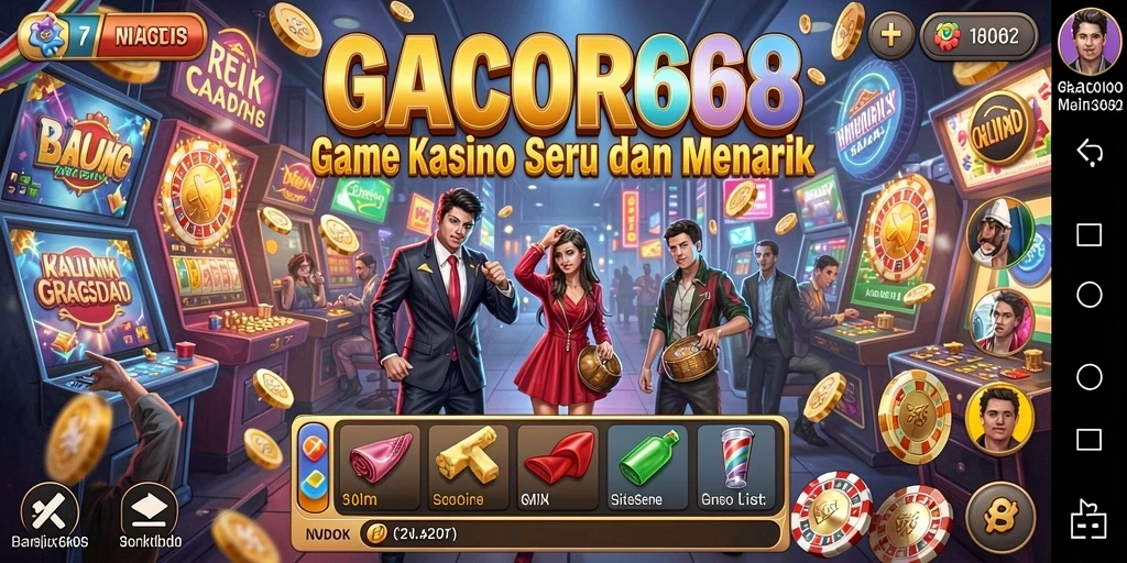 Tampilan menarik dari GACOR668 dengan gameplay Kasino yang seru.