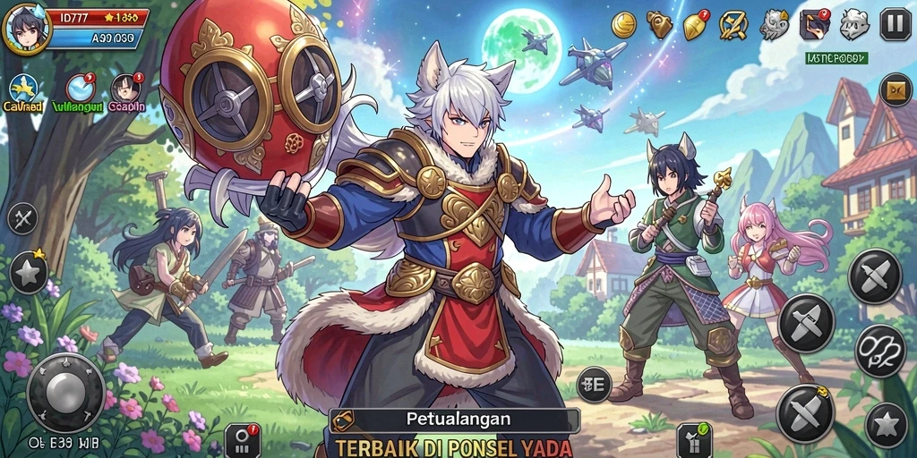 Tampilan gameplay ID777 dengan karakter anime yang mengesankan.