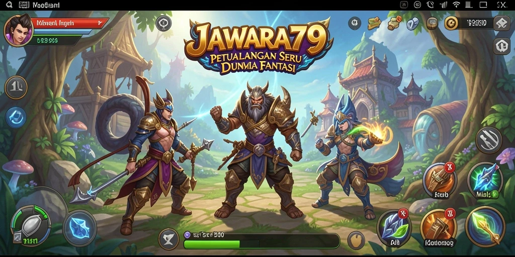 Tampilan gameplay JAWARA79 yang menampilkan aksi seru dalam dunia petualangan.