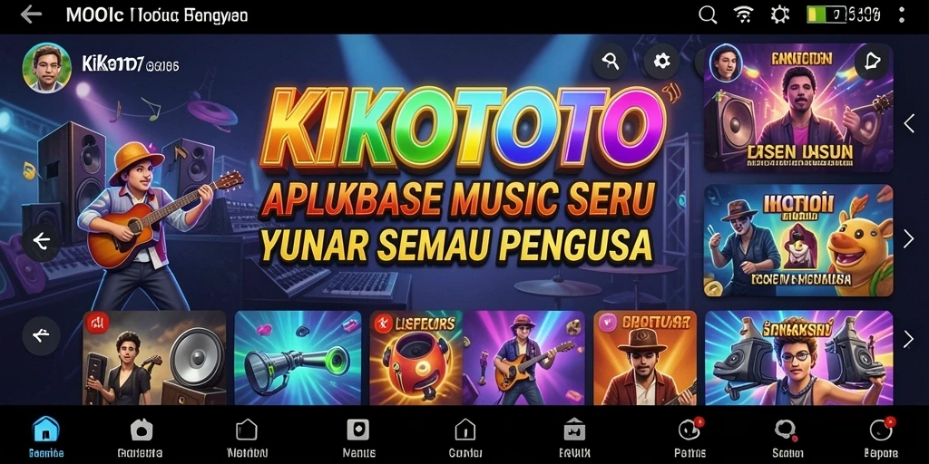 Tampilan antarmuka KIKOTOTO memperlihatkan pengalaman mendengarkan musik yang menyenangkan.