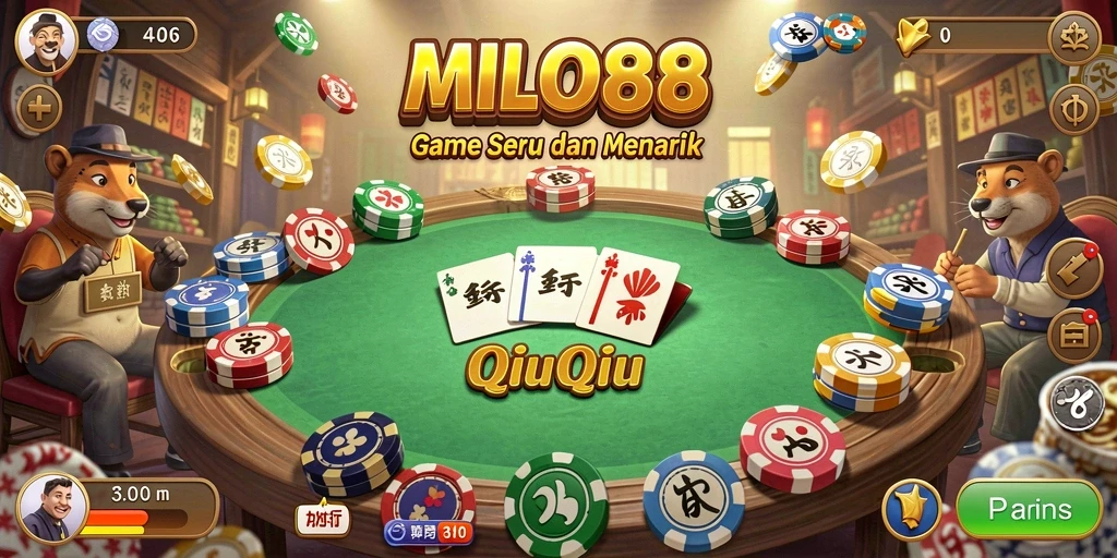 Tampilan gameplay QiuQiu yang seru dan kompetitif.