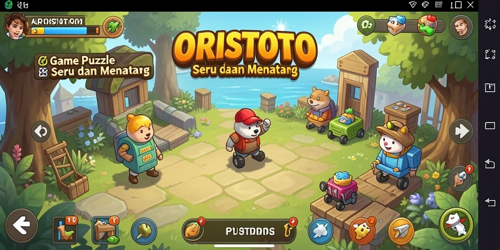 Tampilan gameplay seru dalam game Puzzle ORISTOTO.