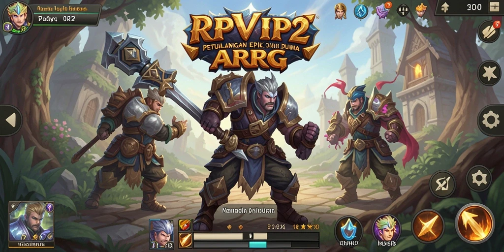 Screenshot gameplay RPVIP2 menampilkan aksi pertempuran yang seru dan mendebarkan.