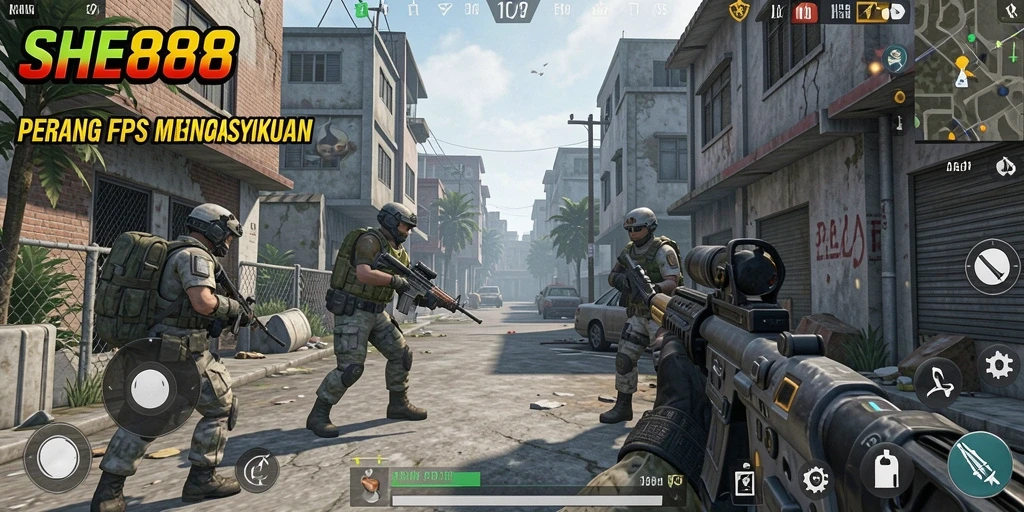 Screenshot menampilkan pertarungan intens di dalam game SHE888.
