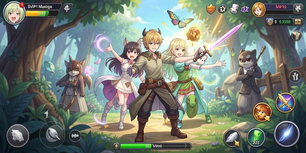 Tampilan menakjubkan dari gameplay SVIP10 yang penuh warna dan karakter animasi.
