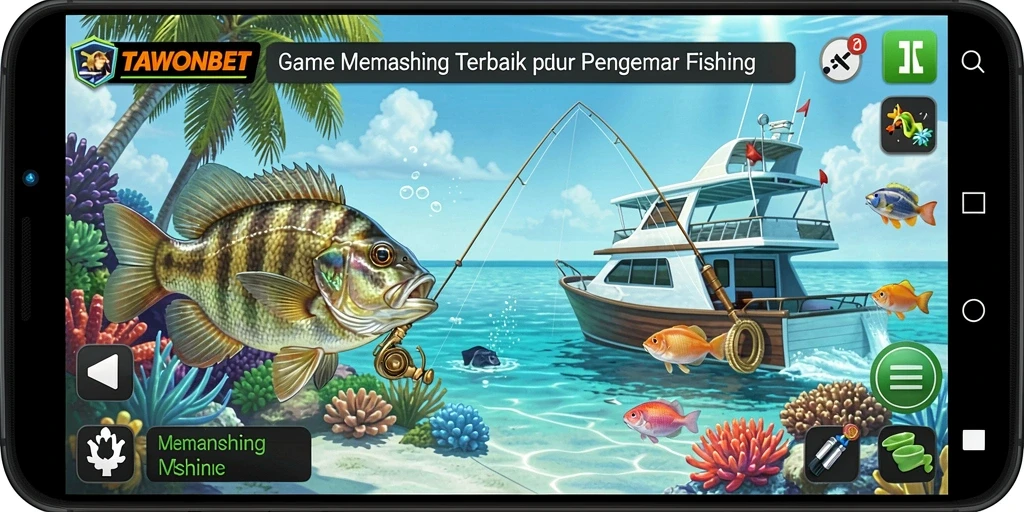Gameplay seru TAWONBET dengan aksi memancing yang mendebarkan.