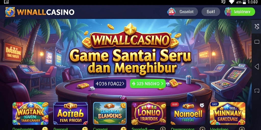 Screenshot utama WINALLCASINO menampilkan gameplay seru dan interaktif.